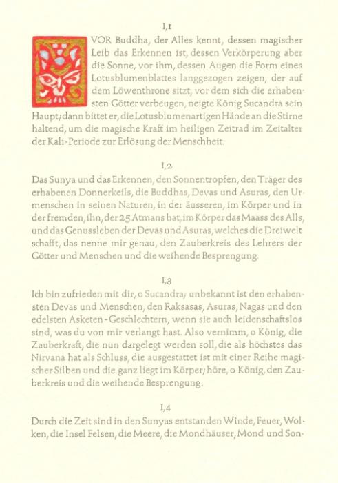 Aus dem Kalacakra-Tantra. Der König der Magie des Zeitrades. [Erstdruck]