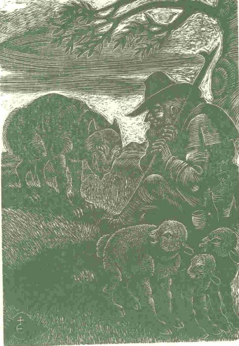 G. E. Lessing. Die Geschichte des alten Wolfs.